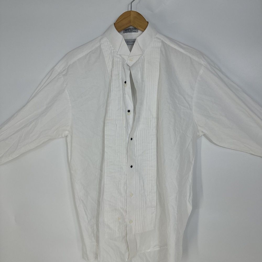 Bert Pulitzer White‎ Single Needle Tailoring Button Dress Shirt Size 16-16 1/2